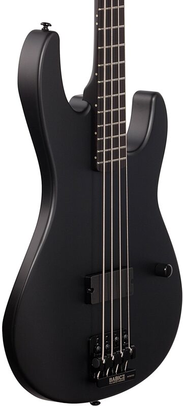 ESP LTD AP4 Black Metal Electric Bass, Black Satin, Full Left Front