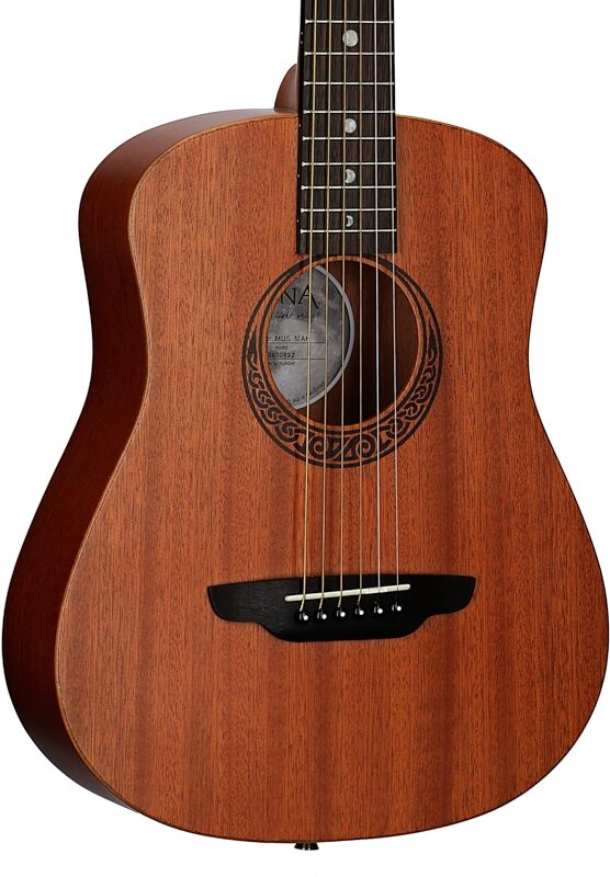 Luna Muse Series Safari 3/4-Size Acoustic Guitar (with Gig Bag), Mahogany Top, Full Left Front