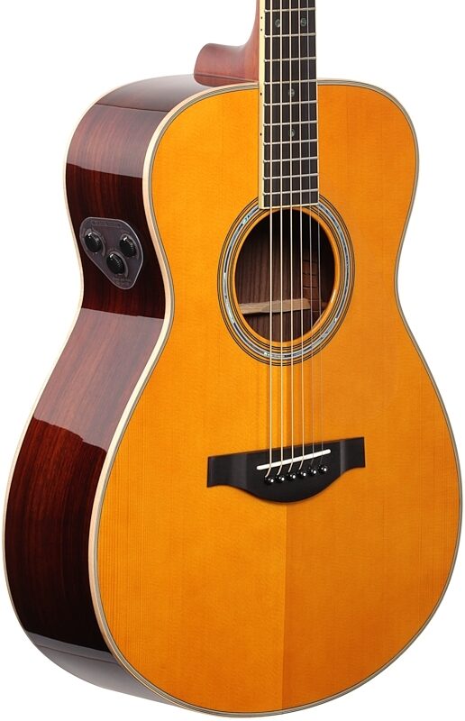 Yamaha LS-TA TransAcoustic Acoustic-Electric Guitar (with Gig Bag), Vintage Natural, Full Left Front