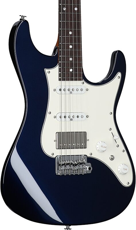 Ibanez Prestige AZ2204NW Electric Guitar (with Case), Dark Tide Blue, Full Left Front