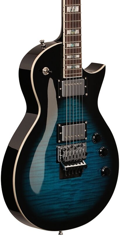 ESP LTD Alex Skolnick AS-1FR FM Electric Guitar, Black Aqua Sunburst, Full Left Front