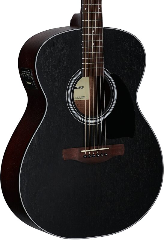 Ibanez PC54E Acoustic-Electric Guitar, Weathered Black Open Pore, Full Left Front