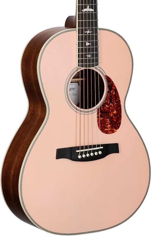 PRS Paul Reed Smith SE P20E Parlor Acoustic-Electric Guitar (with Gig Bag), Pink Lotus, Limited Edition, Full Left Front