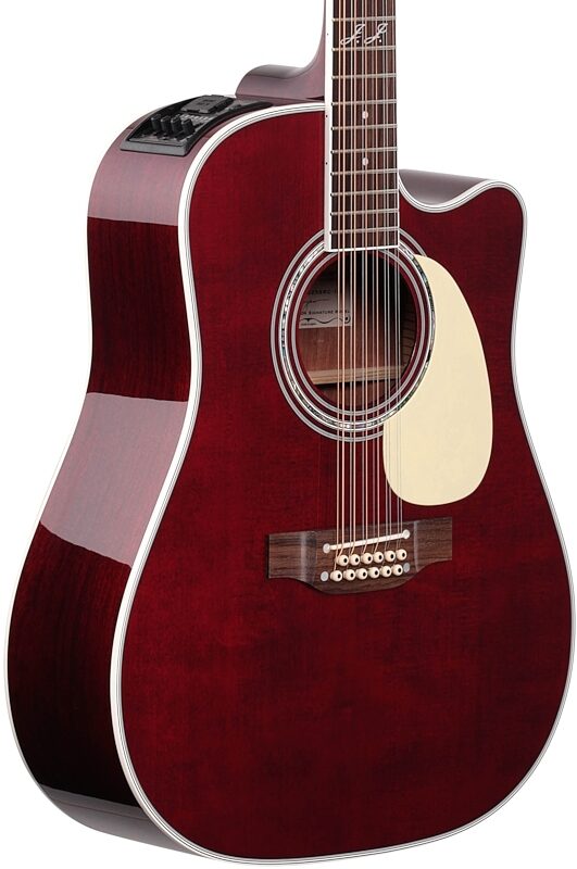 Takamine John Jorgenson Acoustic-Electric Guitar, 12-String (with Case), Red, Full Left Front