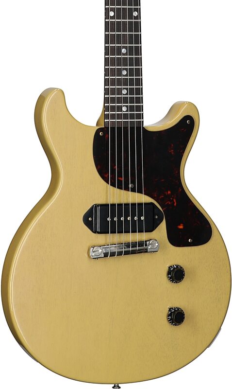 Gibson Custom 1958 Les Paul Junior Double Cut Reissue Electric Guitar (with Case), TV Yellow, Full Left Front