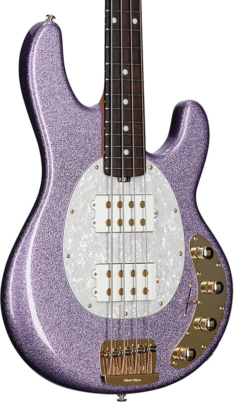 Ernie Ball Music Man StingRay Special HH Electric Bass (with Case), Amethyst Sparkle, Full Left Front