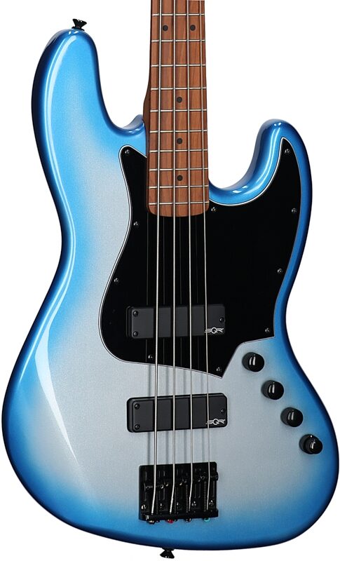 Squier Contemporary Active HH Jazz Bass Guitar, with Maple Fingerboard, Sky Burst, Full Left Front