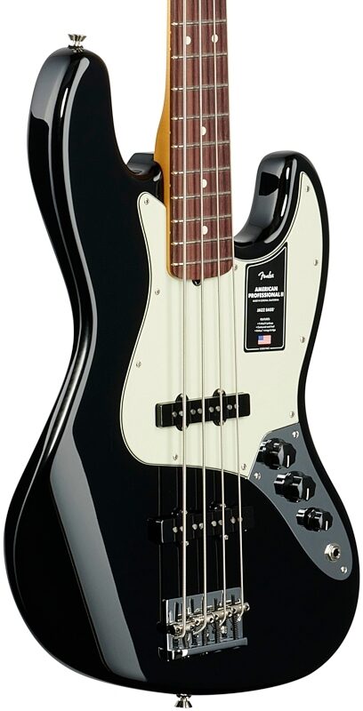 Fender American Professional II Jazz Bass, Rosewood Fingerboard (with Case), Black, Full Left Front