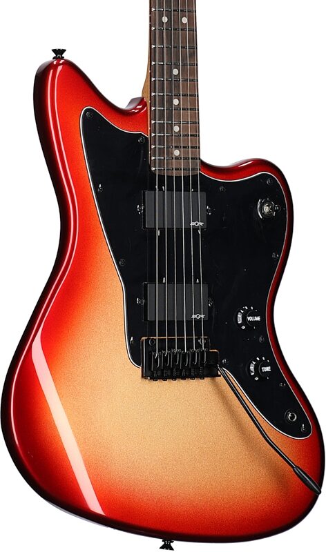 Squier Contemporary Active Jazzmaster HH Electric Guitar, with Laurel Fingerboard, Sunset Metallic, Full Left Front