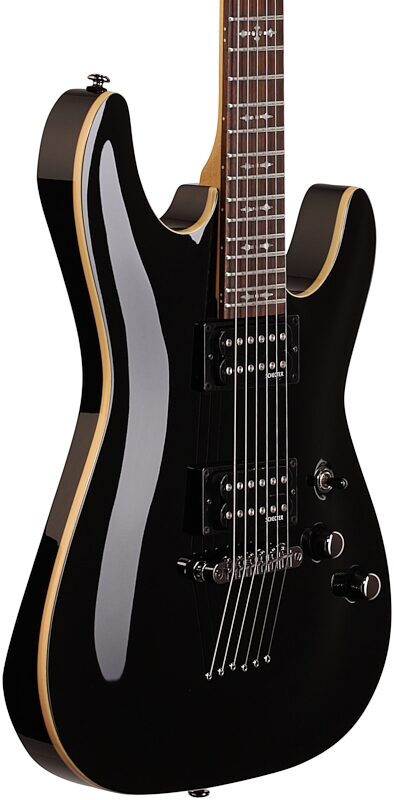 Schecter Omen 6 Electric Guitar, Black, Full Left Front