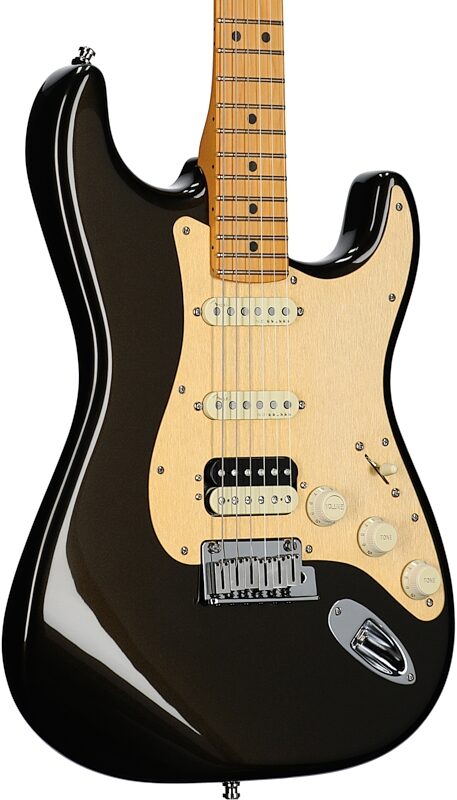 Fender American Ultra Stratocaster HSS Electric Guitar, Maple Fingerboard (with Case), Texas Tea, USED, Blemished, Full Left Front