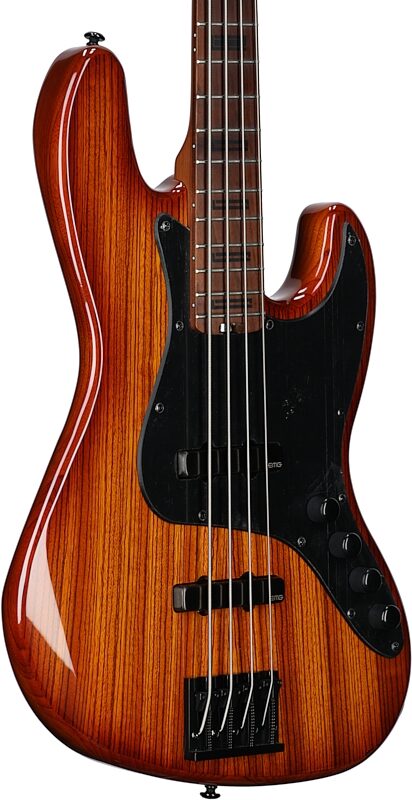 Schecter J-4 Exotic Electric Bass, Faded Vintage Sunburst, Blemished, Full Left Front