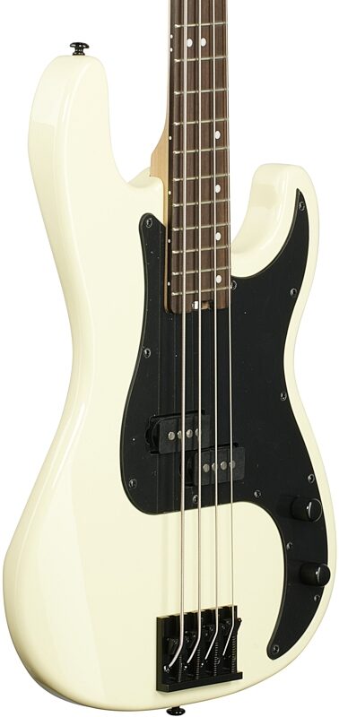 Schecter P-4 Bass Guitar, 4-String, Ivory, Full Left Front