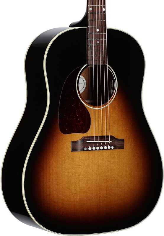 Gibson J-45 Standard Acoustic-Electric Guitar, Left Handed (with Case), Vintage Sunburst, Full Left Front