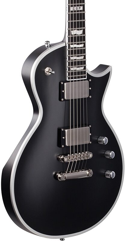 ESP E-II ECBB Electric Guitar (with Case), Satin Black, Full Left Front