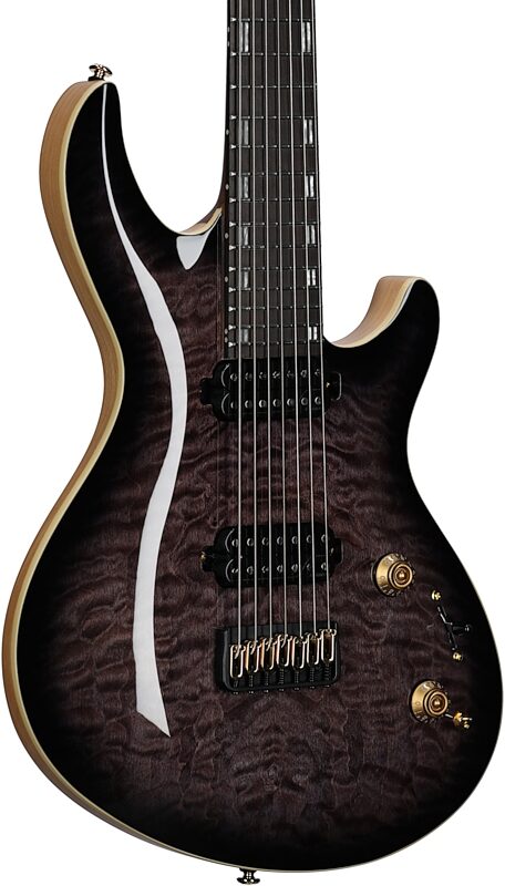 ESP LTD Javier Reyes JR-7 Electric Guitar (with Case), Faded Blue, Full Left Front
