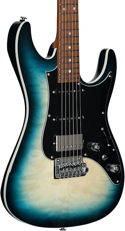 Ibanez AZ24P1QM Premium Electric Guitar (with Gig Bag), Deep Ocean Blonde, Full Left Front