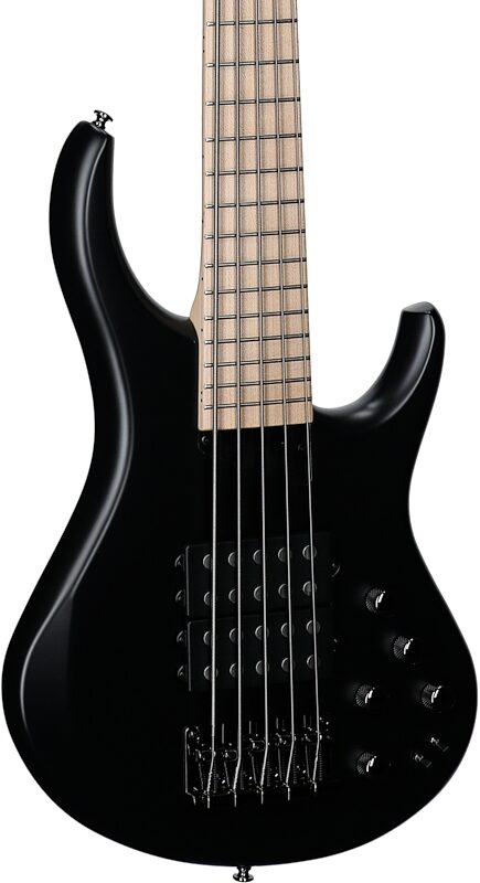 MTD Kingston Super 5 Bass Electric Bass, 5-String (with Maple Fingerboard), Black, Full Left Front
