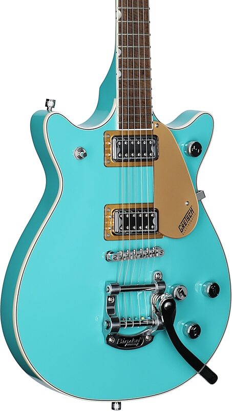 Gretsch G5232T Electromatic Double Jet Electric Guitar, Laurel Fingerboard, Caicos Green, Full Left Front