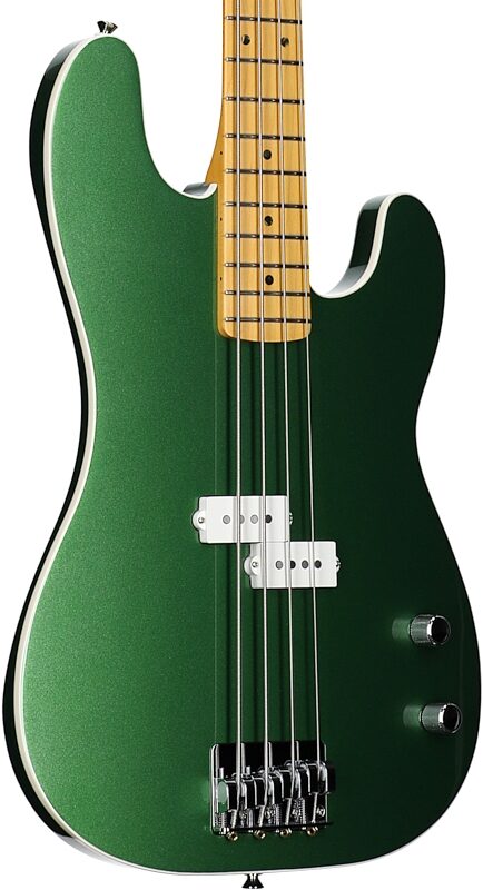 Fender Aerodyne Special Precision Electric Bass, Maple Fingerboard (with Gig Bag), Speed Green, Full Left Front