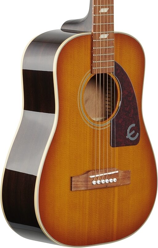 Epiphone Lil Tex Travel Acoustic-Electric Guitar (with Gig Bag), Faded Cherry, Full Left Front