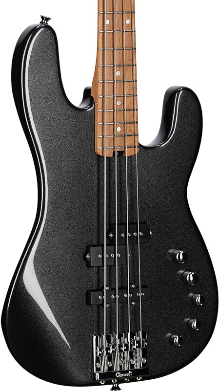 Charvel Pro-Mod San Dimas PJ IV Electric Bass, Metallic Black, Full Left Front