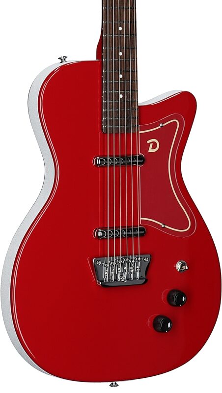Danelectro '56 Baritone Electric Guitar, Red, Full Left Front