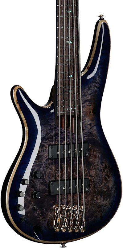 Ibanez SR2605L Premium Electric Bass (with Gig Bag), Cerulean Blue Burst, Full Left Front
