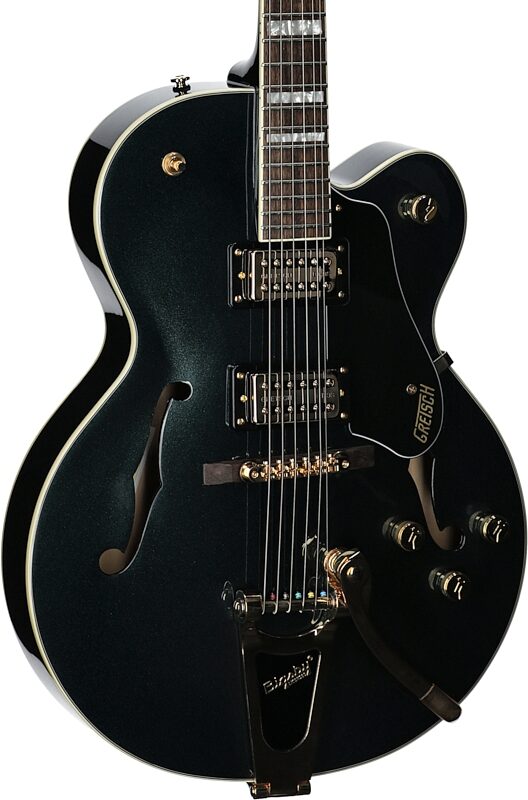 Gretsch G2420T Streamliner HB Electric Guitar with Bigsby Tremolo, Cadillac Green, Full Left Front