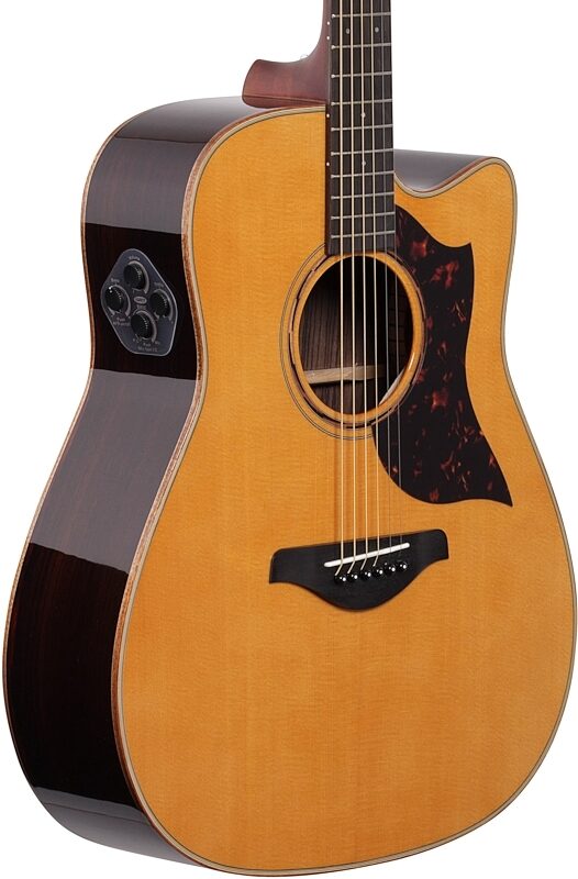 Yamaha A3R Acoustic-Electric Guitar (with Hard Bag), Vintage Natural, Customer Return, Blemished, Full Left Front