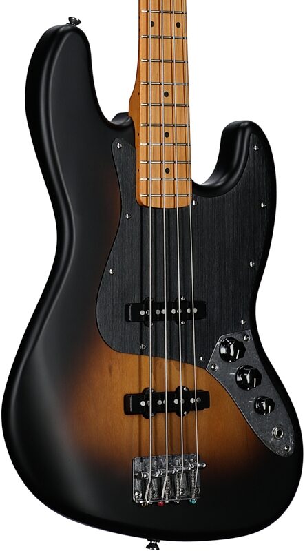 Squier 40th Anniversary Jazz Electric Bass, with Maple Fingerboard, Satin 2-Color Sunburst, Full Left Front