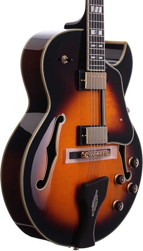 Ibanez LGB30 George Benson Electric Guitar (with Case), Vintage Yellow Sunburst, Blemished, Full Left Front