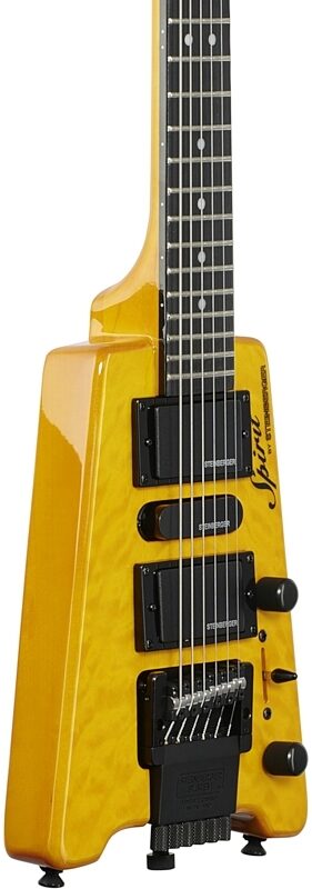 Steinberger GT-PRO Quilt Deluxe Electric Guitar (with Gig Bag), Transparent Amber, Full Left Front