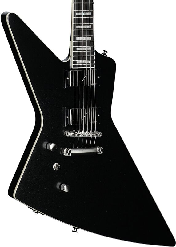 Epiphone Extura Prophecy Electric Guitar, Left-Handed (with Gig Bag), Aged Jet Black Metallic, Full Left Front