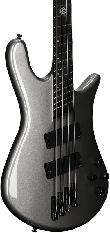 Spector NS Dimension Multi-Scale 4-String Bass Guitar (with Bag), Gunmetal Gloss, Full Left Front