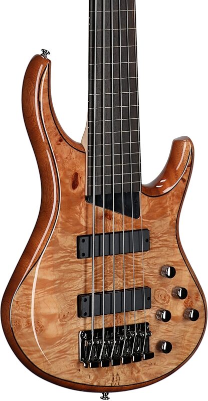 MTD Kingston Z6EB Fretless Electric Bass, 6-String (with Ebony Fingerboard), Natural Gloss, Full Left Front