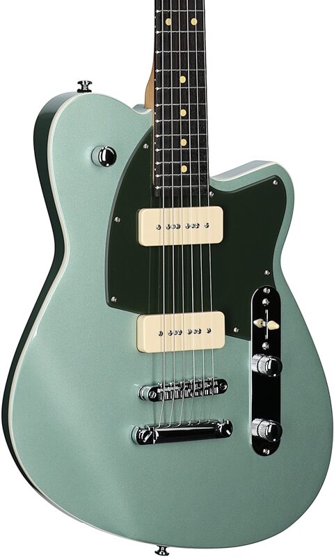 Reverend Charger 290 Electric Guitar, Metallic Alpine, Rosewood Fretboard, Full Left Front