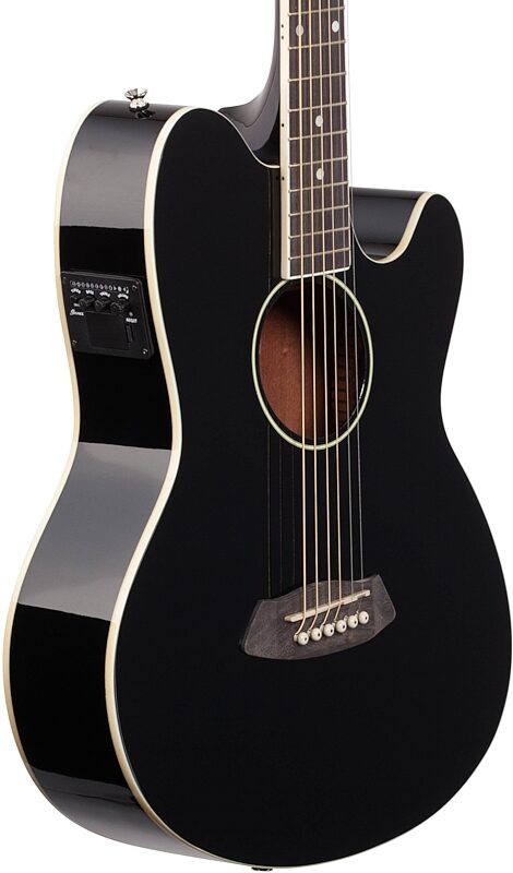 Ibanez TCY10E Talman Cutaway Acoustic-Electric Guitar, Black, Full Left Front