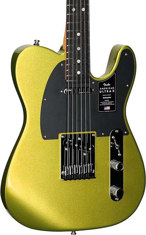 Fender American Ultra II Telecaster Electric Guitar, Ebony Fingerboard (with Case), Solar Flare, Full Left Front