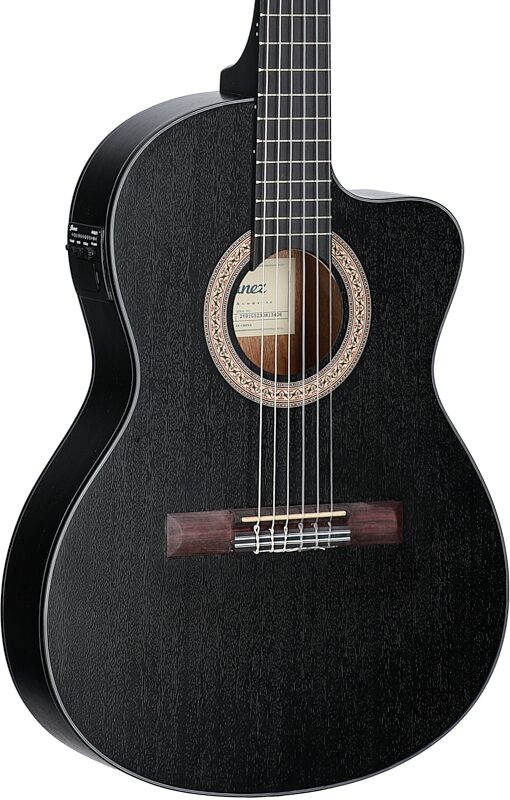 Ibanez GA5MHTCE Classical Acoustic-Electric Guitar, Weathered Black, Full Left Front