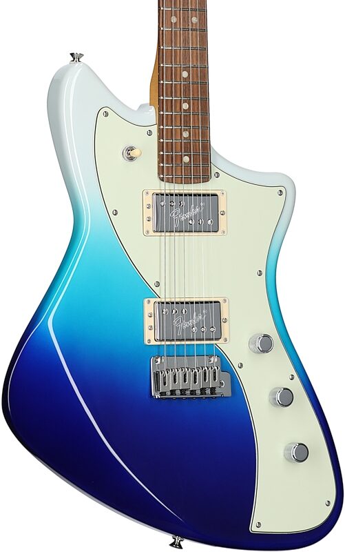 Fender Player Plus Meteora Electric Guitar (with Gig Bag), Belair Blue, Pau Ferro, Full Left Front