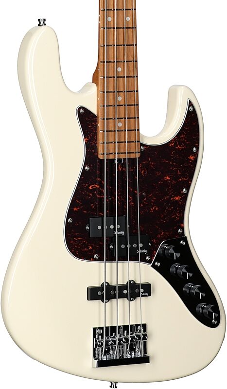 Sadowsky MetroExpress 21-Fret P/J Electric Bass, Maple Fingerboard (with Gig Bag), White, Full Left Front
