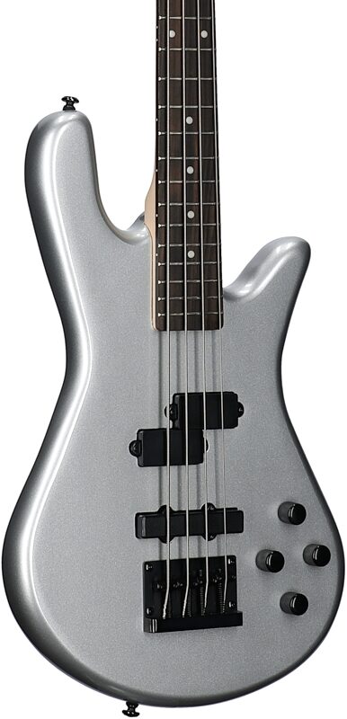 Spector Performer 4 Electric Bass, Metallic Silver Gloss, Full Left Front