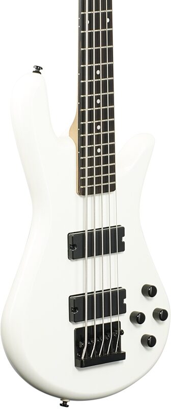 Spector Performer Electric Bass, 5-String, Solid White, Full Left Front