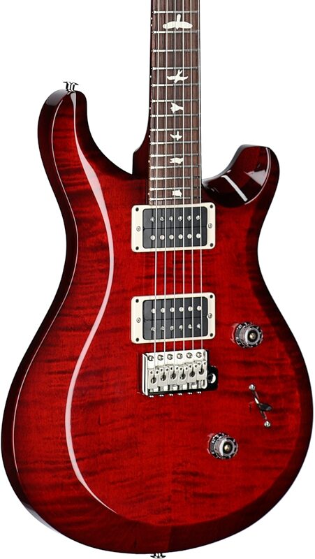 PRS Paul Reed Smith S2 Custom 24 Gloss Pattern Thin Electric Guitar (with Gig Bag), Fire Red Burst, Full Left Front