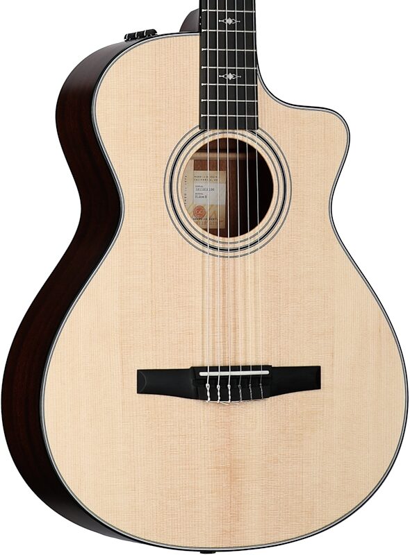 Taylor 312ce-N Grand Concert Classical Acoustic-Electric Guitar (with Case), New, Full Left Front