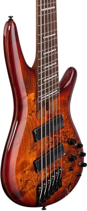 Ibanez SRMS806 Bass Workshop Multi-Scale Electric Bass, 6-String, Brown Topaz, Full Left Front