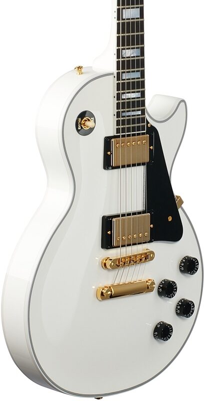 Gibson Les Paul Custom Electric Guitar (with Case), Alpine White, Full Left Front