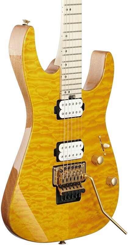 Charvel Pro-Mod DK24 HH FR M Electric Guitar, Quilt-Top Dark Amber, Full Left Front