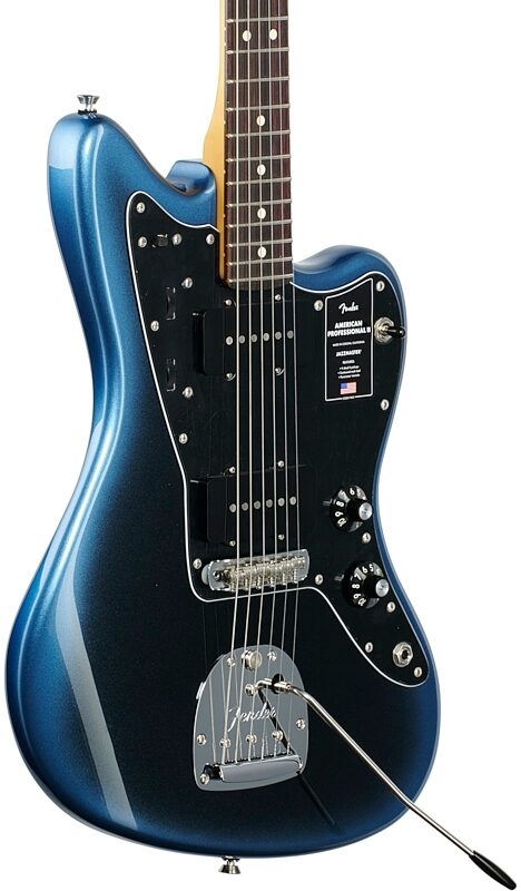Fender American Pro II Jazzmaster Electric Guitar, Rosewood Fingerboard (with Case), Dark Night, Full Left Front